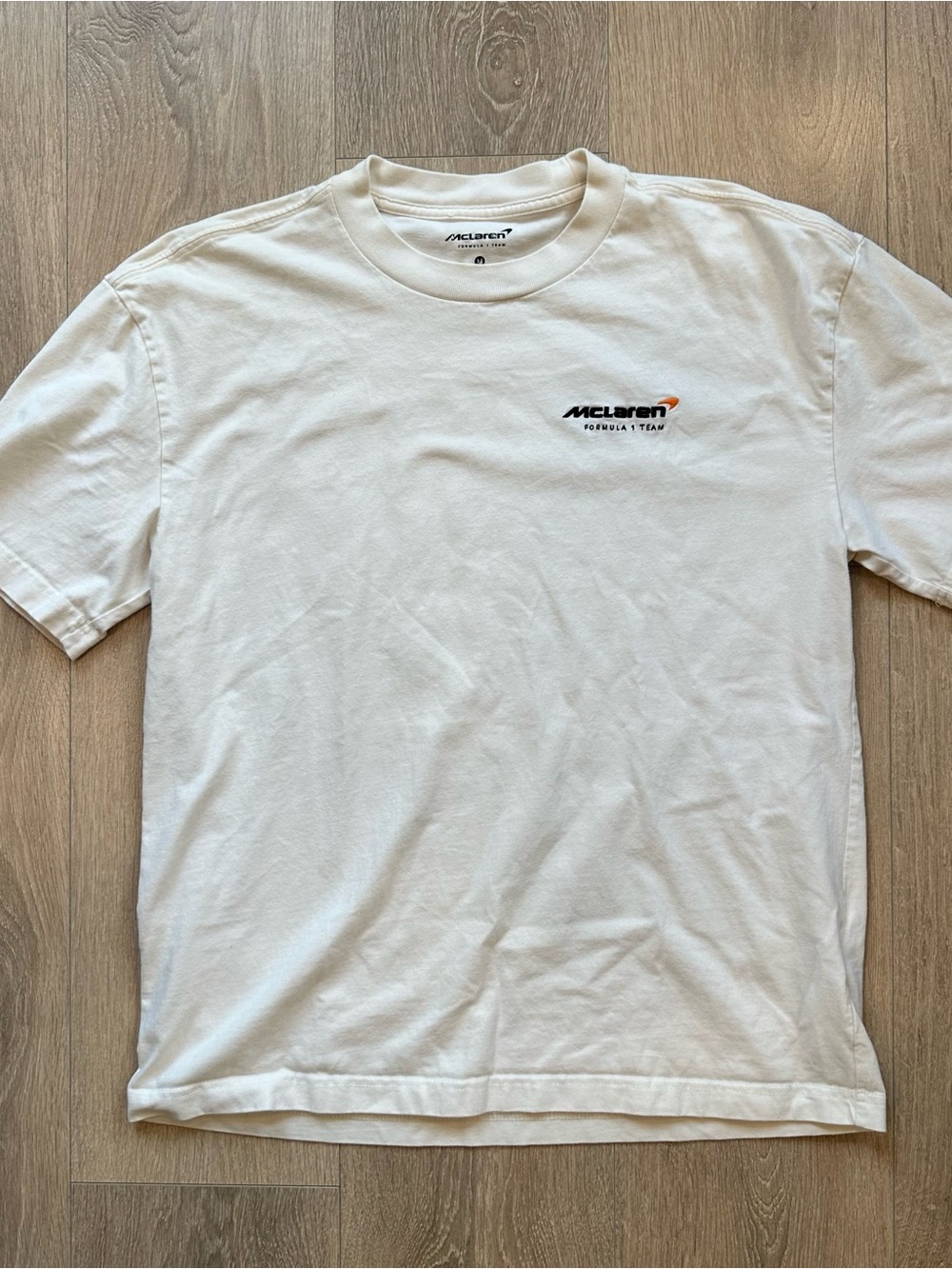 Official McLaren Formula 1 Evolution Cream Off White Graphic Tee Men’s Medium